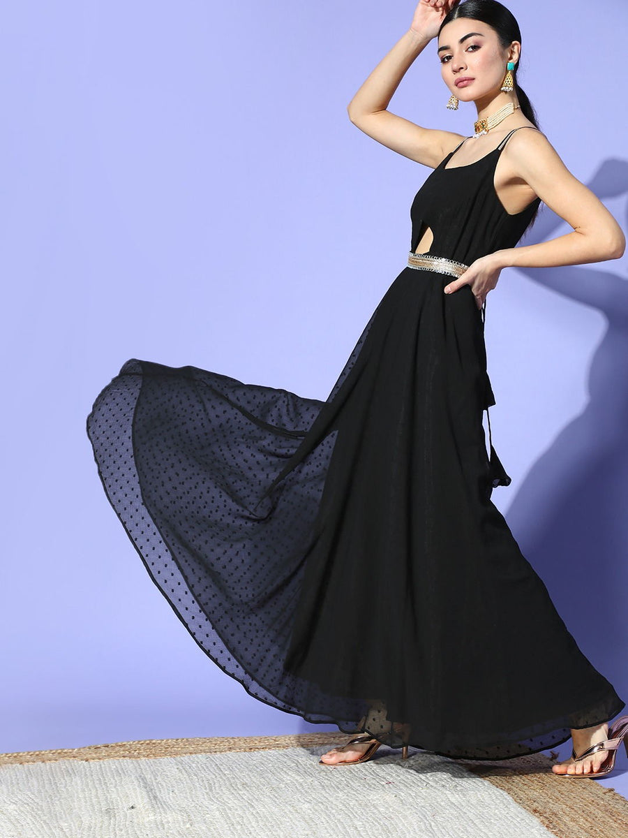 Black hotsell chiffon belt