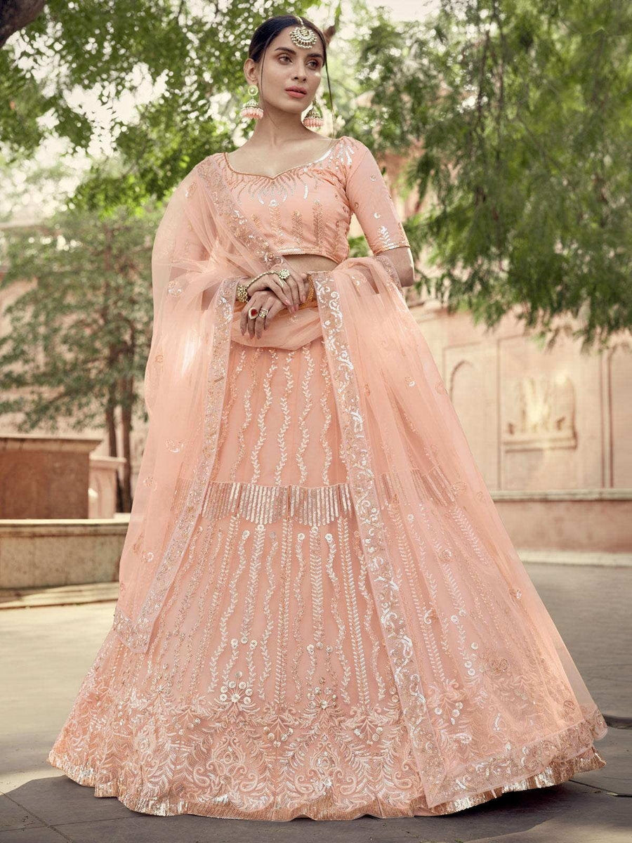 Peach 2024 bridal lehenga