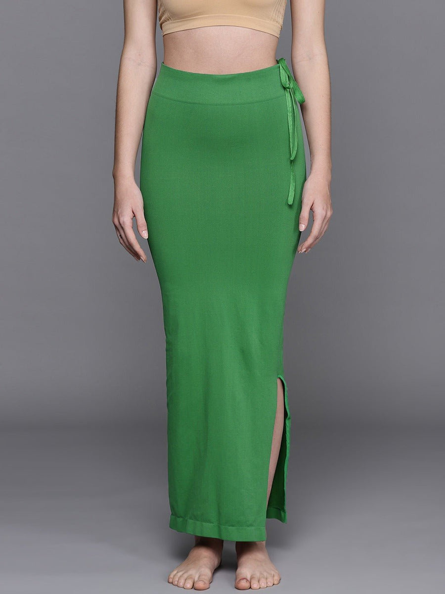 Women Green Solid Saree Shapewear