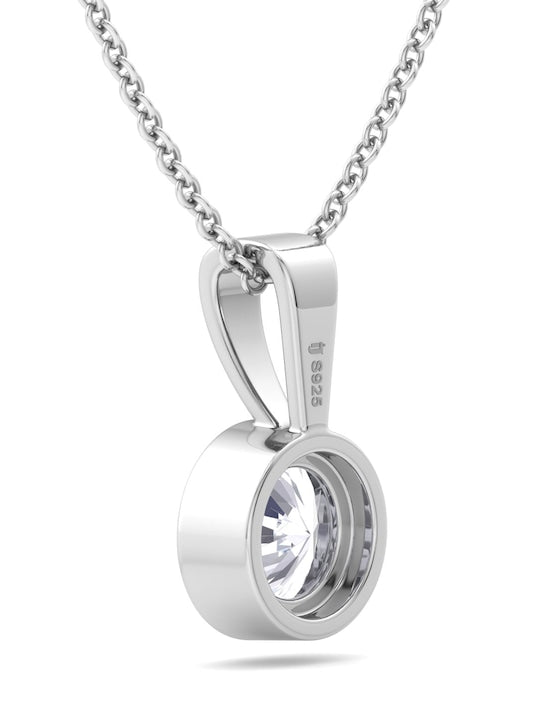925 Sterling Silver Circular Shaped Pendant with Chain