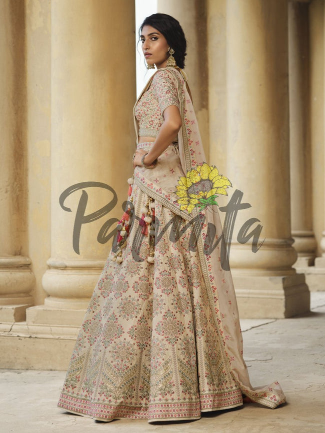 Multi Colour Silk Printed Readymade Ghagra Choli Online Shopping USA -