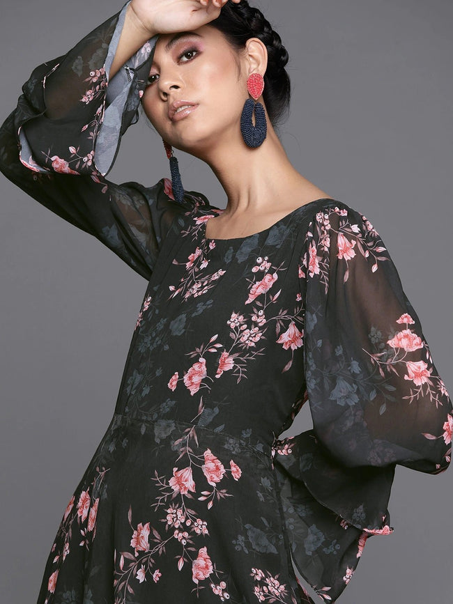 Buy Rare Women Black Floral Dress Online at Best Prices in India - JioMart.
