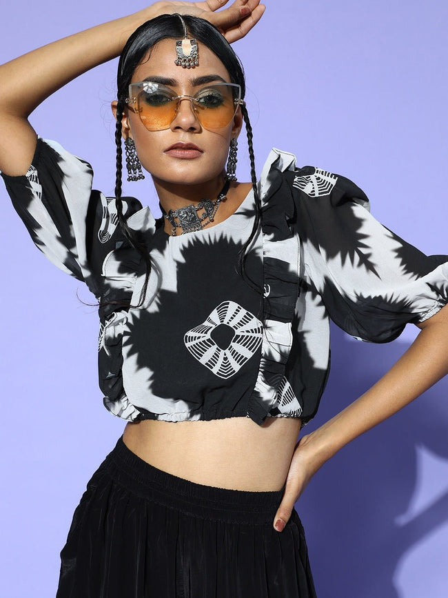 Crop top ethnic online hotsell