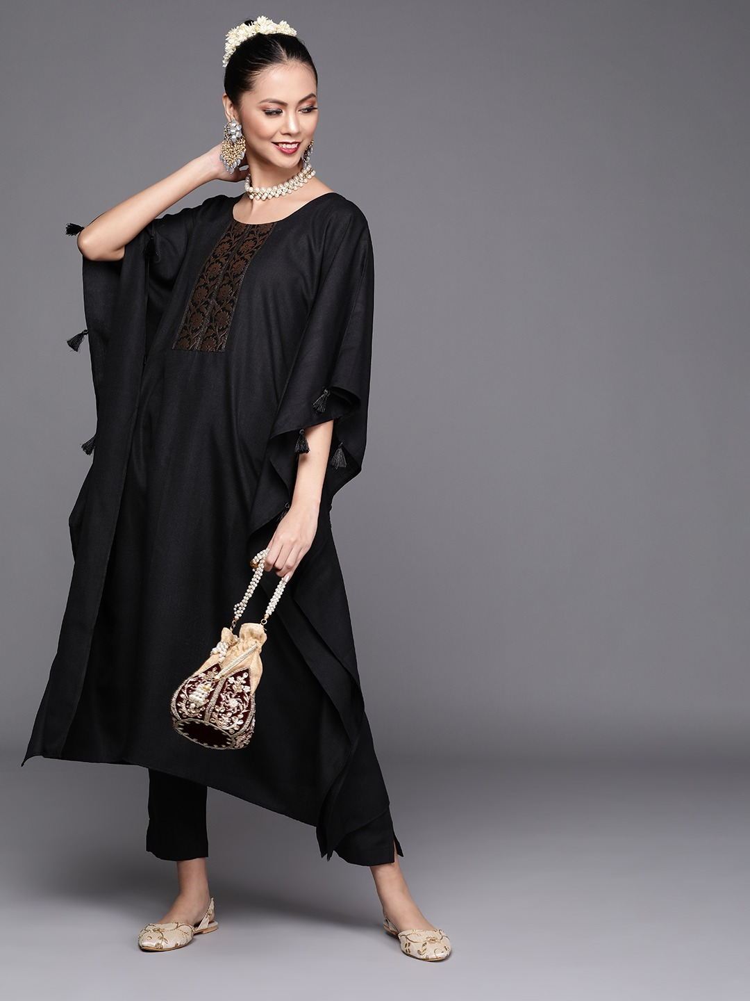 2022 Moroccan Vintage Black Kaftan With Lace Long Sleeve Arabic Muslim Black  Velvet Prom Dress For Formal Ceremony And Wedding Robes De Soirée Vestidos  Noche From Bridalstore, $126.91 | DHgate.Com