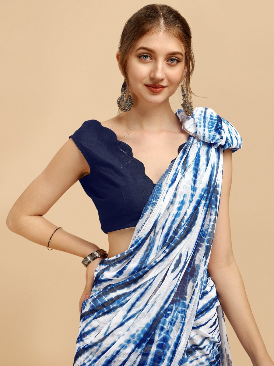 Buy Black Tie and Dye Shibori Chiffon Saree-UNM72290 Online at  Unnatisilks.com|UNM72290