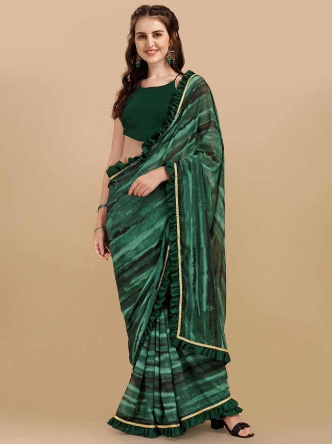 Woman in green saree Photography by Devine Arts | Saatchi Art