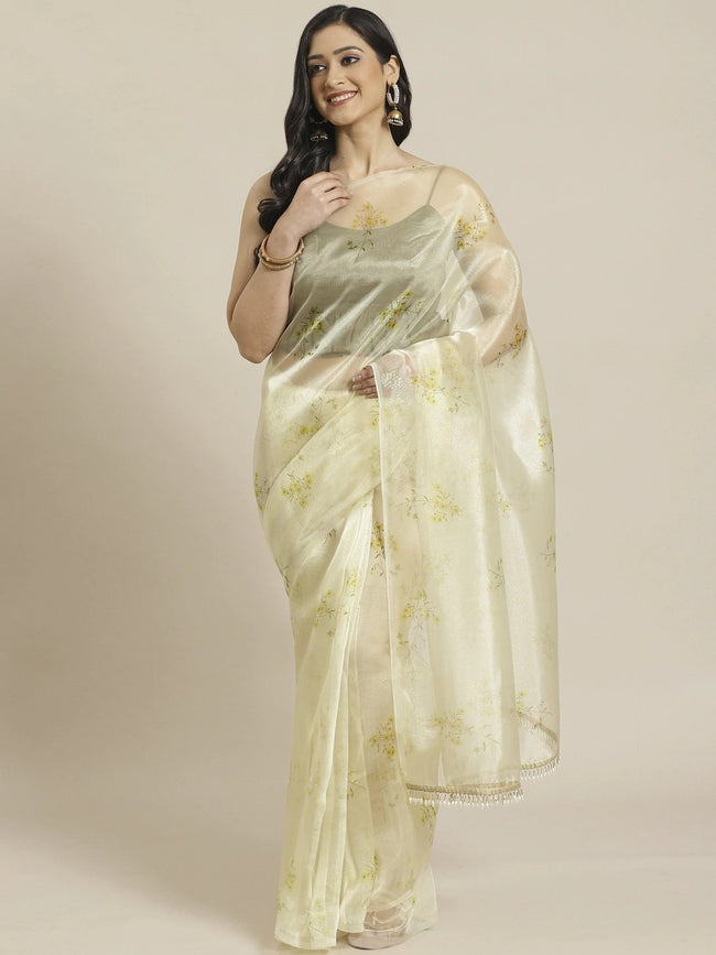 Jacquard Woven Soft Satin Organza Saree With Blouse Sr01352671