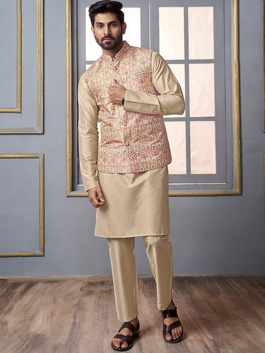 Buy KISAH Men Mustard Nehru Jacket online