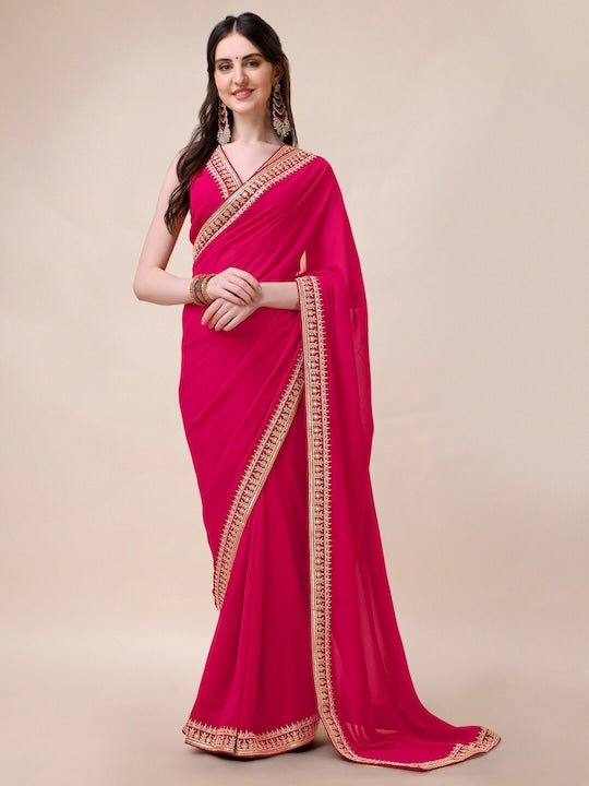 Buy online Women's Solid Rosewater Colored Saree With Blouse from ethnic  wear for Women by Stylee Lifestyle for ₹1689 at 65% off | 2024 Limeroad.com