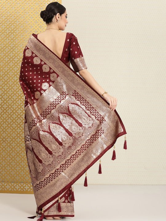 Pure Khaddi Chiffon Banarasi with silver zari purple color saree - Vastrams