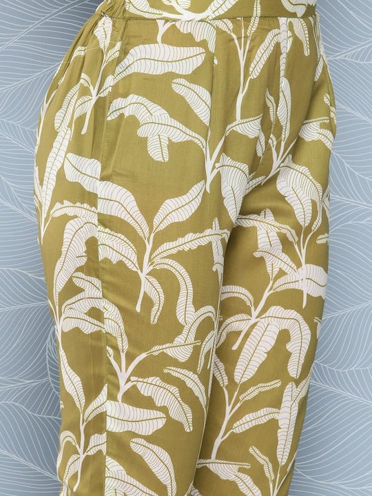 Vintage Yellow Tropical Leaf Print Flared Pants - Extra Small – Flying  Apple Vintage