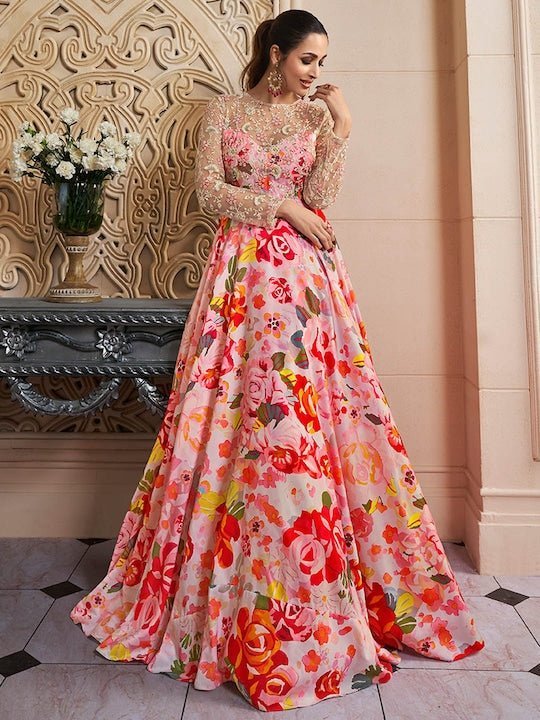 Floral Embroidered Maxi Ethnic Dress