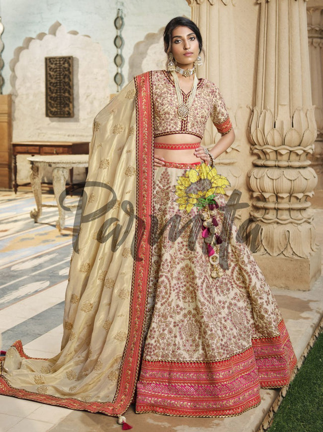 Pink Satin Bandhani Readymade Lehenga Choli | Bridal lehenga online, Lehenga  choli, Embroidered wedding