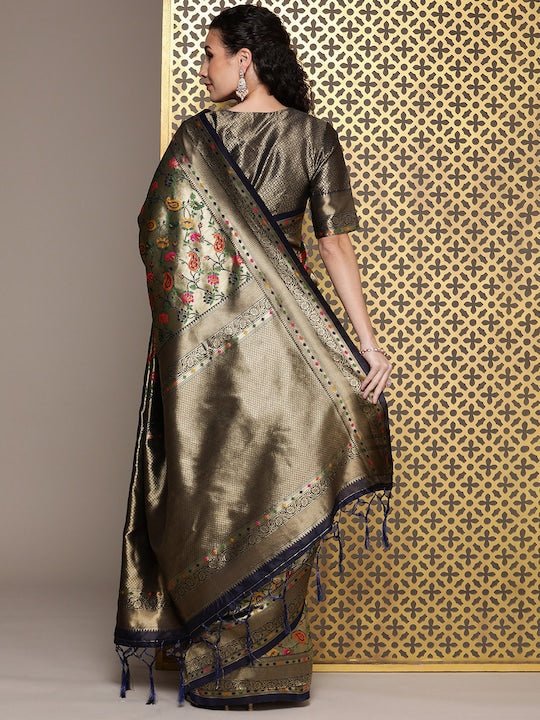 Golden Zari Woven Art Silk Saree 5265SR03