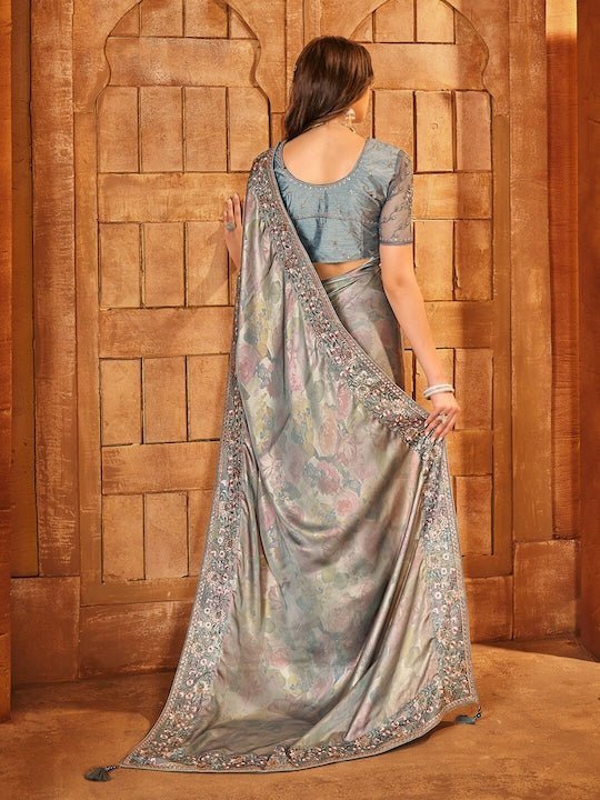 Satin Saree - Shop Party Wear Satin Saree Online | Me99