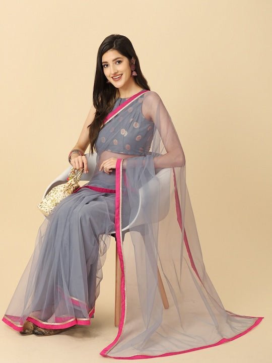 Buy Latest Grey Sarees Online with Latest Design and Styles