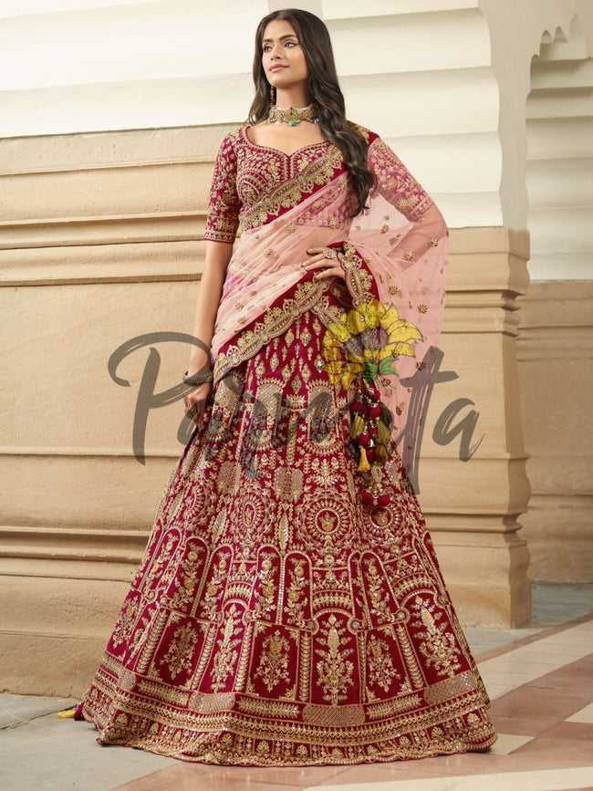 Embroidered on sale lehengas online