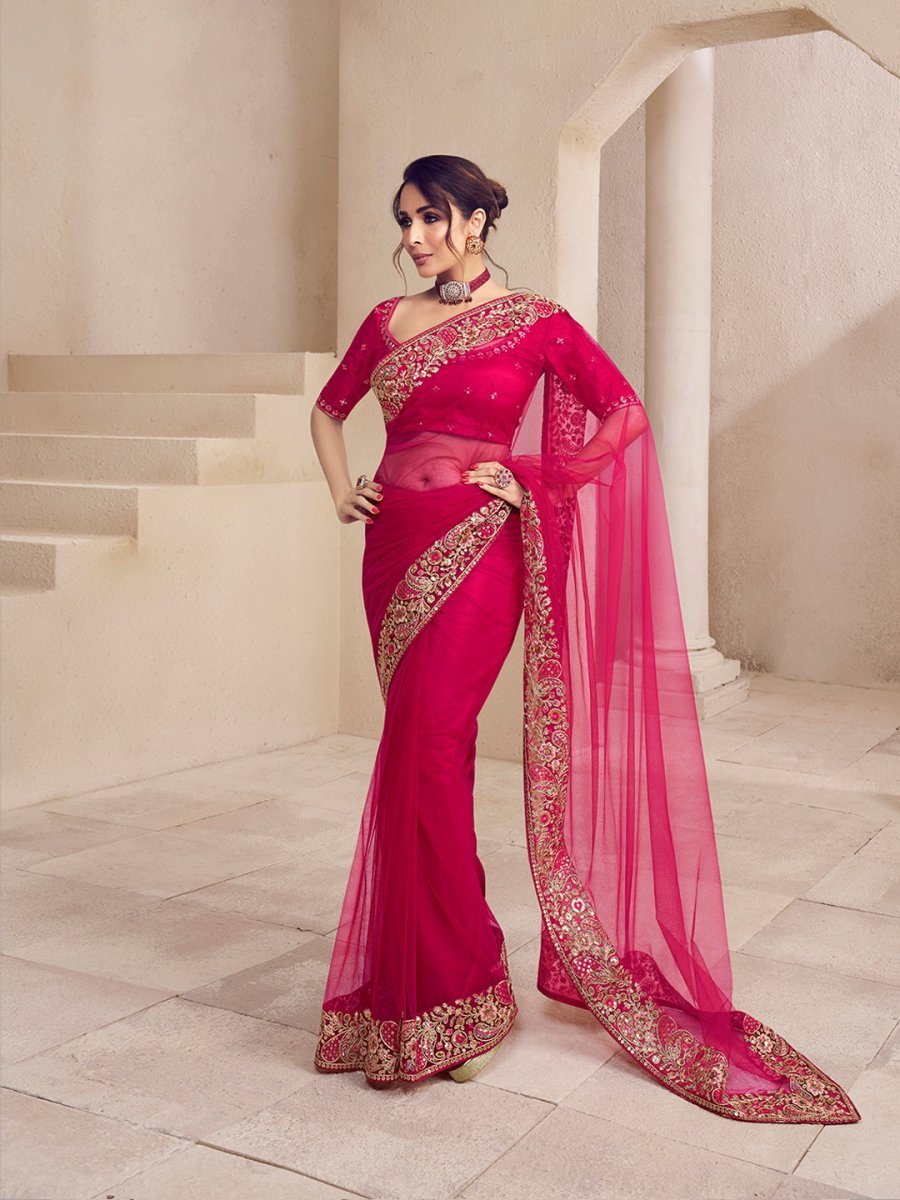 Exclusive Magenta Silk Minakari Saree - G3-WSA53793 | G3nxt.com