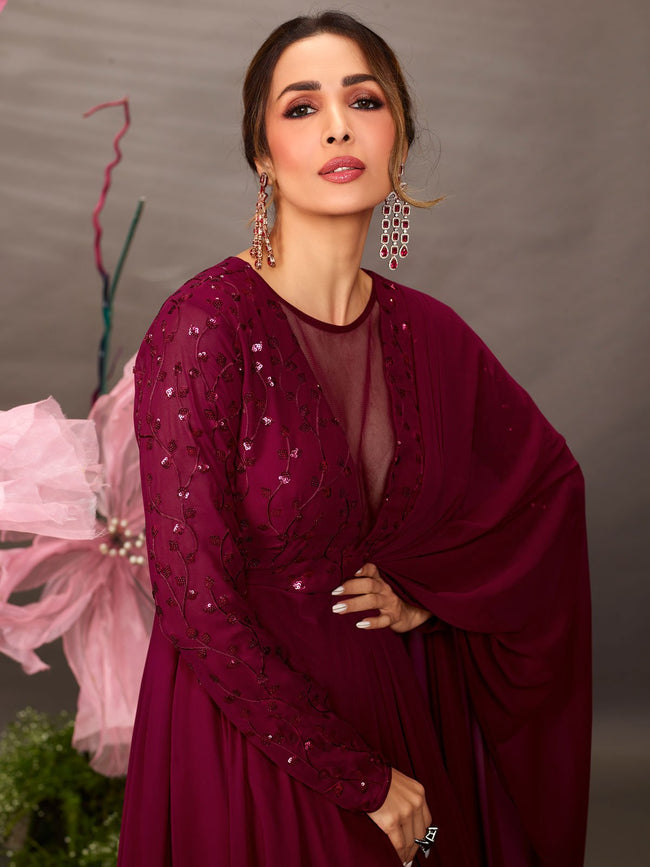 Gown maroon clearance