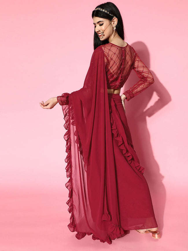 40 Elegant Half Saree Lehenga Designs For The South Indian Brides! | Lehenga  style saree, Half saree lehenga, Saree blouse designs latest