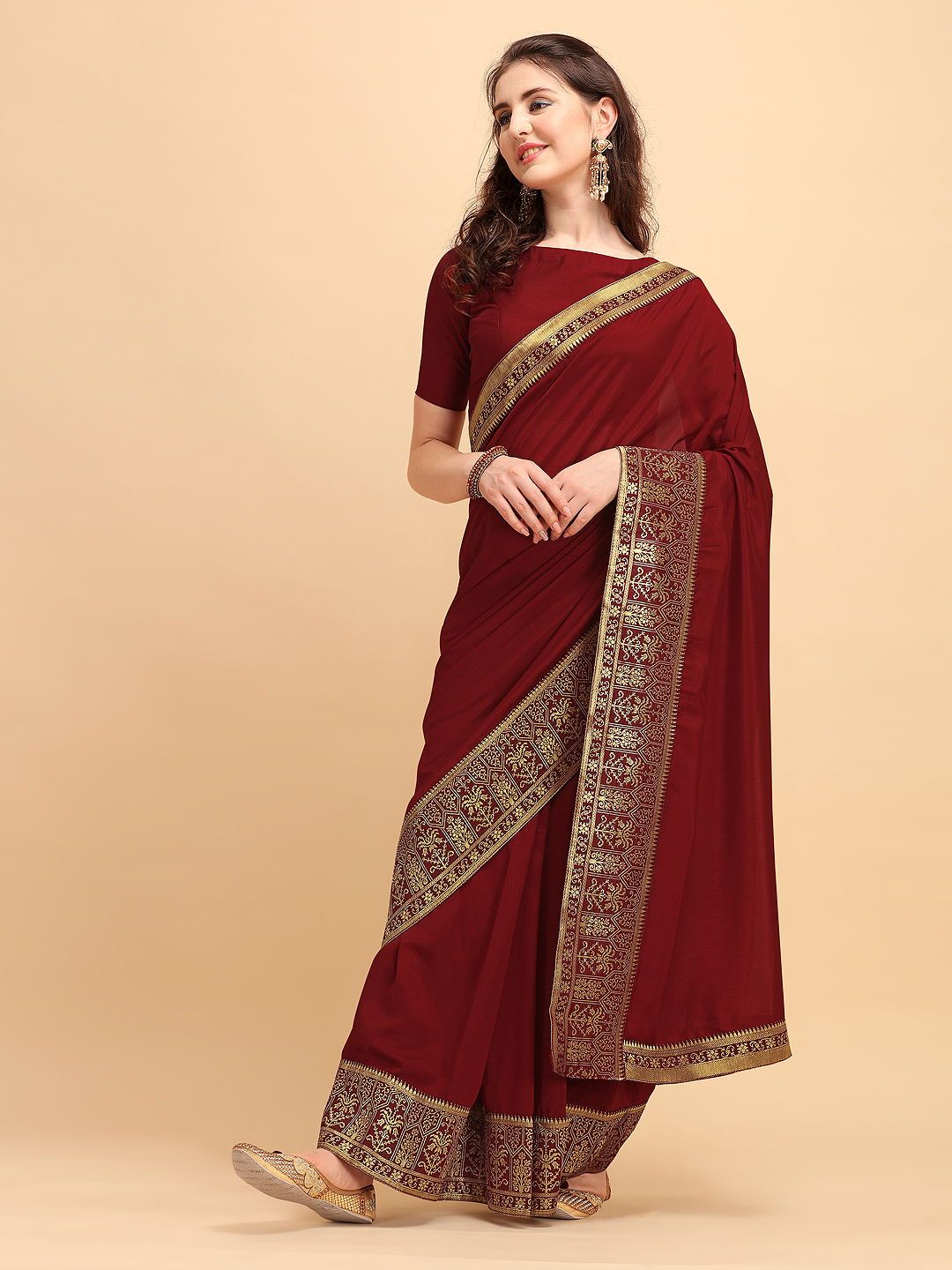 Buy Florinest Fashion Women's Silk Blend Fabric Saree With Heavy Lace Border  and Brocade Blouse Piece Online at Best Prices in India - JioMart.