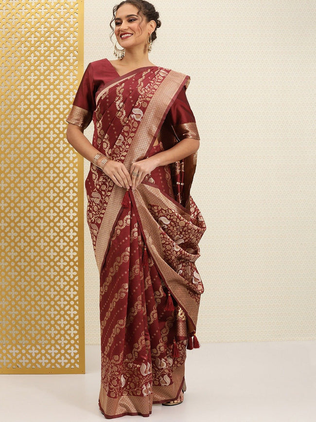 Buy Maroon Sarees for Women by Saree mall Online | Ajio.com