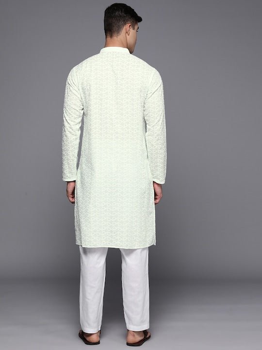 Buy Kunal Anil Tanna Grey Pleated Kurta And Beige Trousers Online  Aza  Fashions