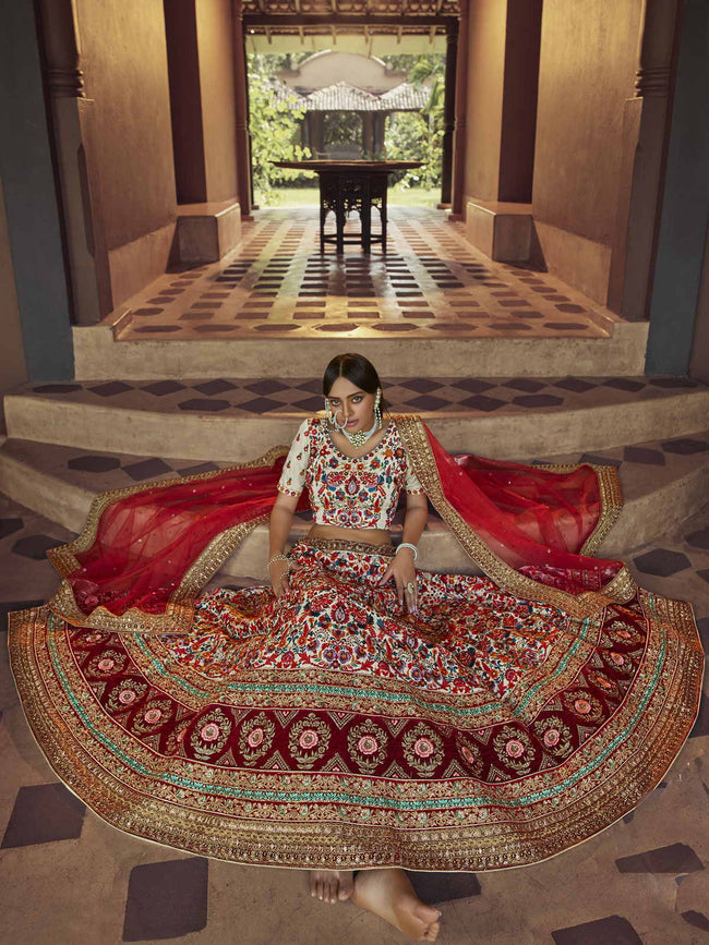 Pakistani Bridal Multicolored Lehenga Choli #BS921 | Simple gown design,  Pakistani bridal dress, Pakistani bridal