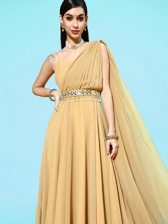 Georgette Embroidered Party Wear Gown, 2 Colour at Rs 1320 in Surat