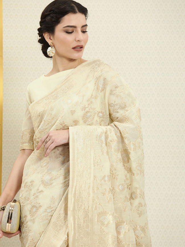 Off White Premium saree with Pure zari Wedding Special Success at Rs  1849/piece | Zari Border Sarees in Surat | ID: 2853073549188