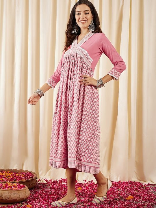 Buy Pink Georgette Embroidered Ethnic Gowns For Women Online In India At  Discounted Prices