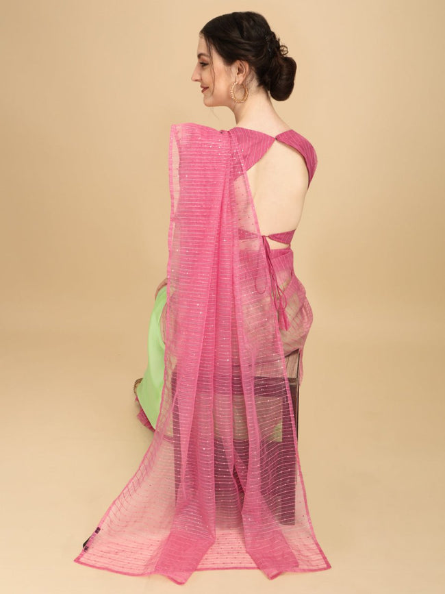 Embroidered Half and Half Saree - Limerickstore