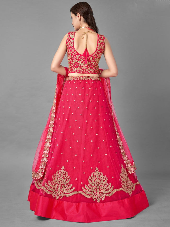 Pink Organza Party Wear Lehenga Choli 238776