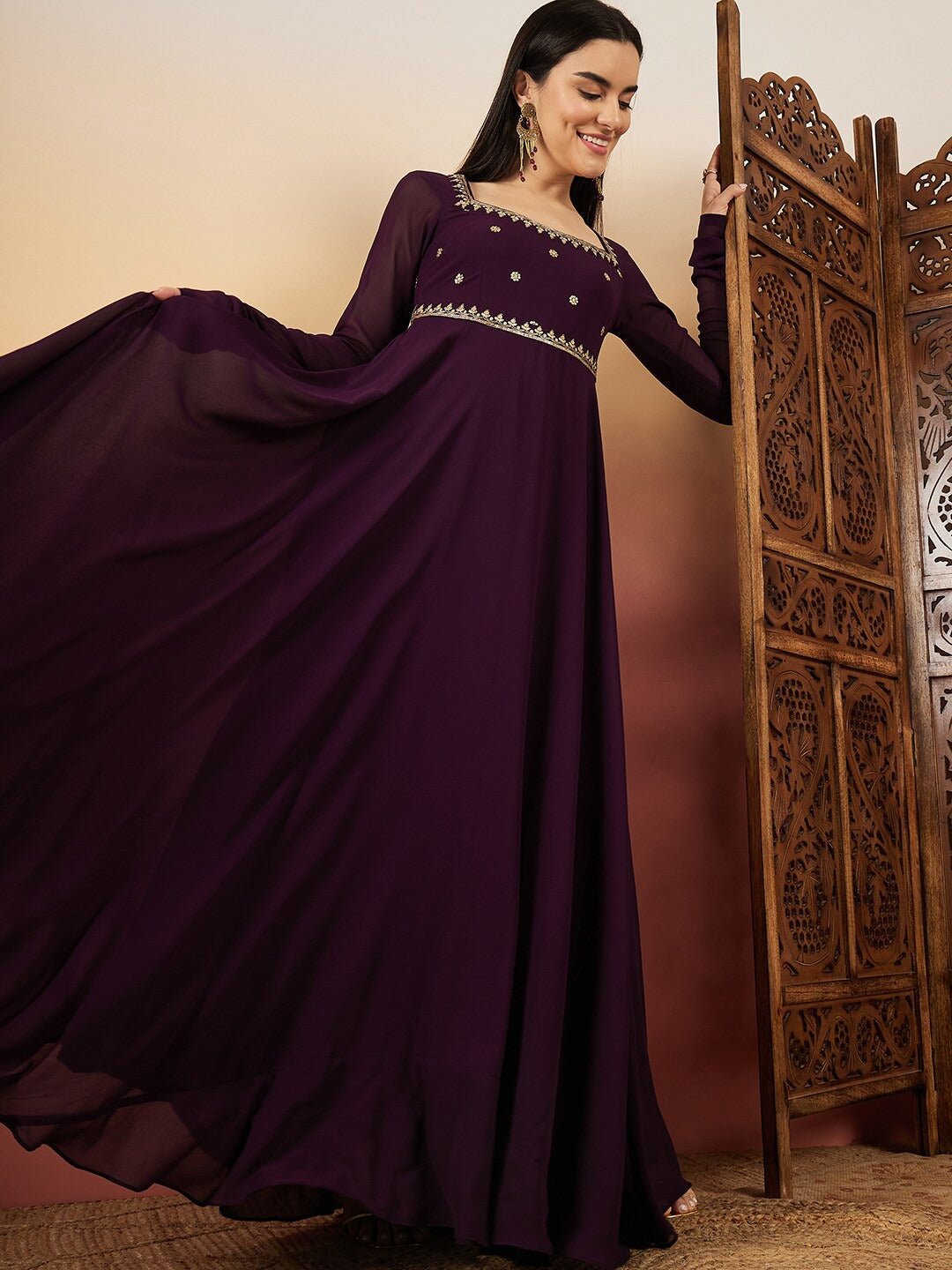 Buy Purple Dresses & Frocks for Girls by AARIKA GIRLS ETHNIC Online |  Ajio.com
