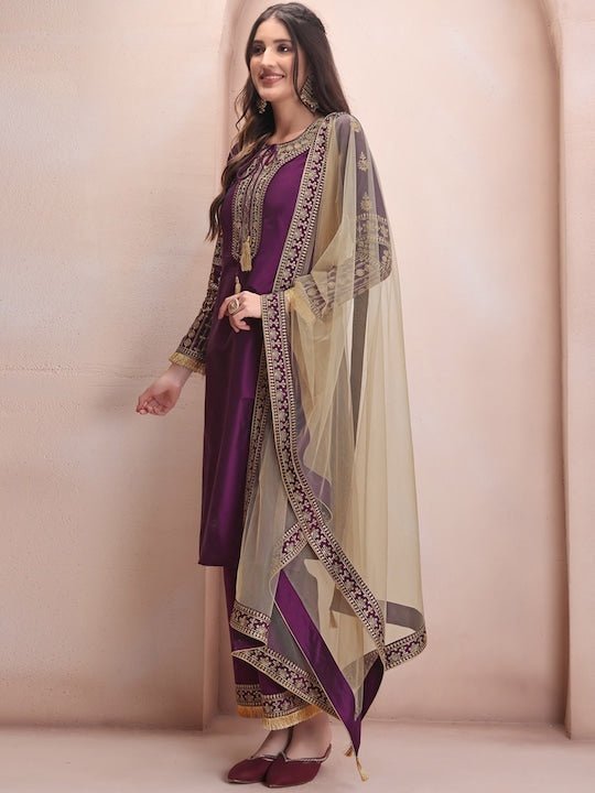 Purple - Dupion Silk - Indian Kids Wear: Buy Ethnic Dresses and Clothing  for Boys & Girls