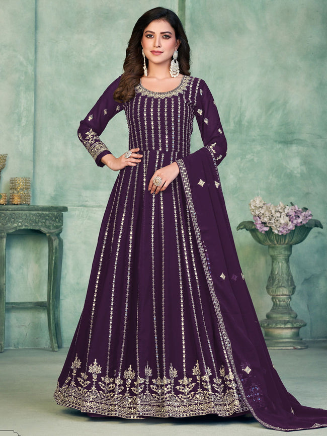 Gorgeous Long Purple Anarkali by Shilpa Shetty (6003) – Saris and Things