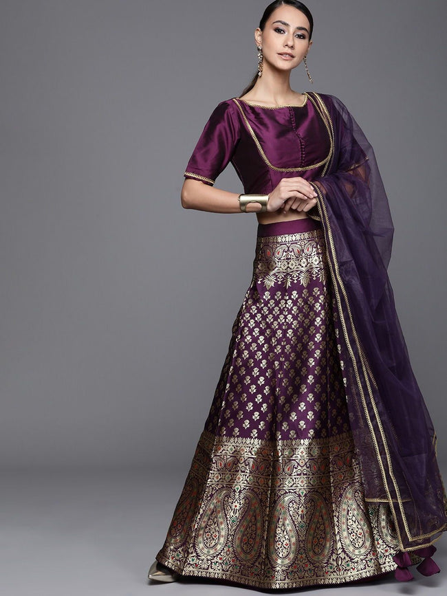 Impressive Purple Velvet Lehenga Choli Online | Bagtesh Fashion