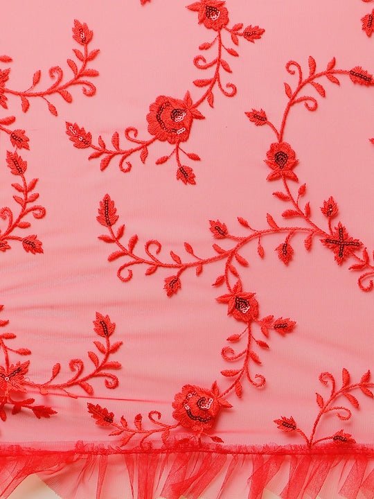 EMBROIDERY NET FABRIC, Occasion : Party Wear, Pattern