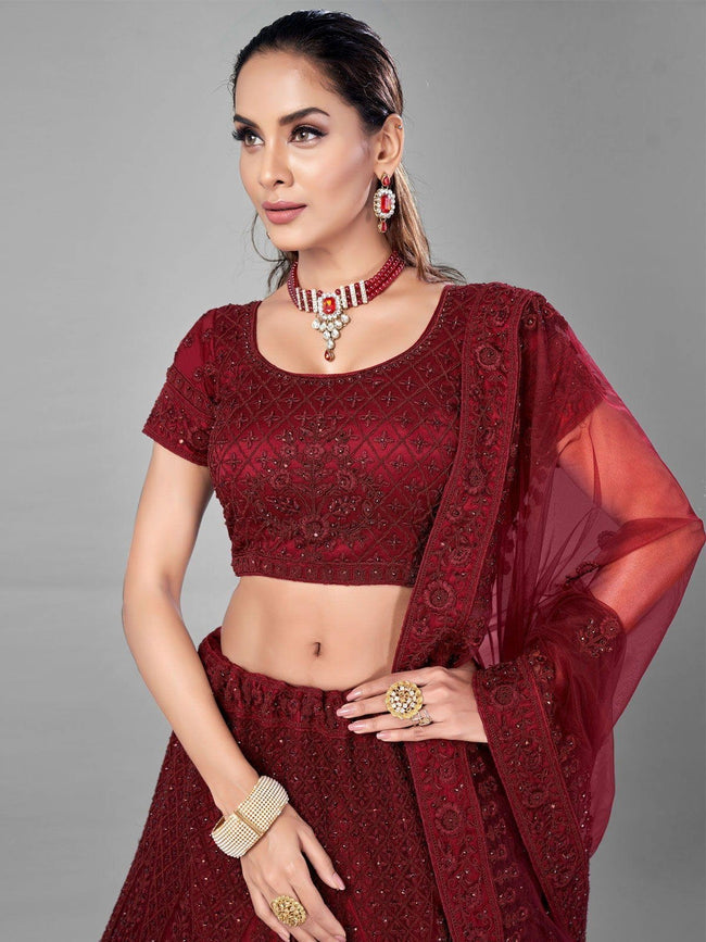 Indian Designed Wedding, Party Wear Burgundy Color dark Red Lehenga Choli -  Etsy