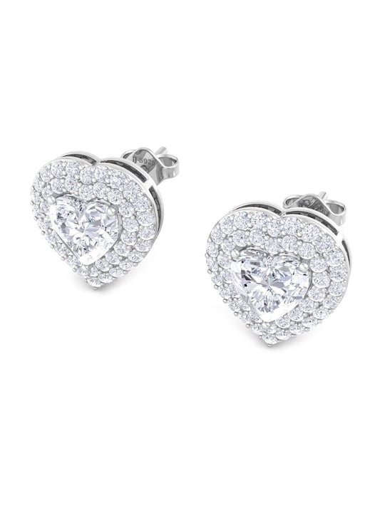 1.00ctw Pear Rose Cut Diamond Heart-Shaped Stud Earrings – Jewels by Grace