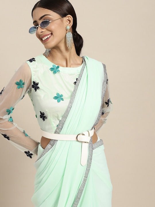 Buy Green Bridesmaid Wear Plus Size Sarees Online for Women in USA