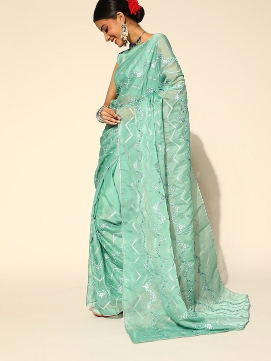 Latest mint green banarasi silk saree - G3-WSA55012 | G3fashion.com
