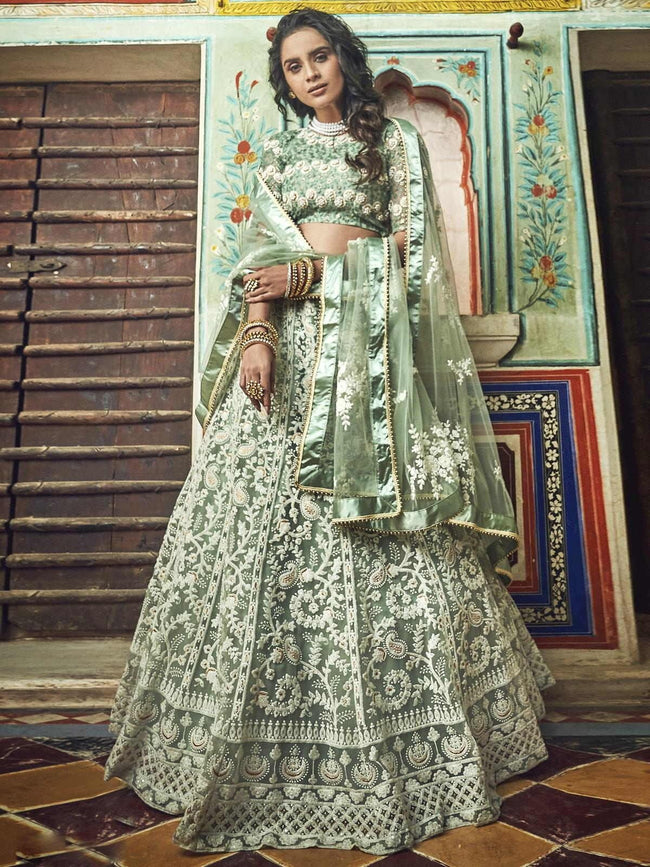 Buy Green Designer Lehenga Choli for Women Party Wear Bollywood Lengha  Sari,indian Wedding Wear Embroidery Custom Stitched Lehenga With Dupatta  Online in India - Etsy