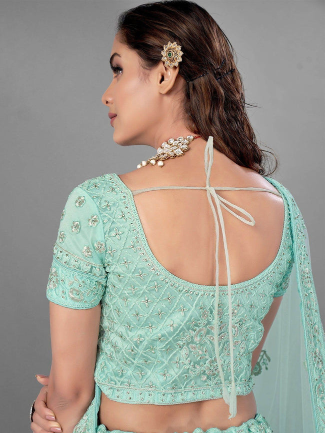 Designer Green Blouse With Leheriya Lehenga – SONAL & PANKAJ