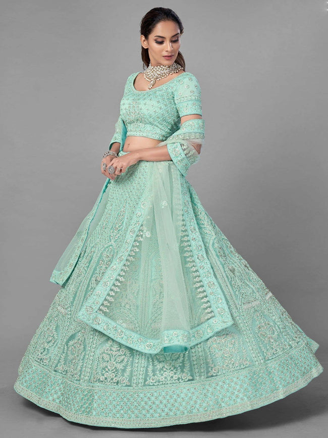 Blue Coloured Premium Heavy Faux Georgette with Sequence Embroidered Work  Woman Designer Party wear Lehenga Choli with Dupatta!! – Royskart