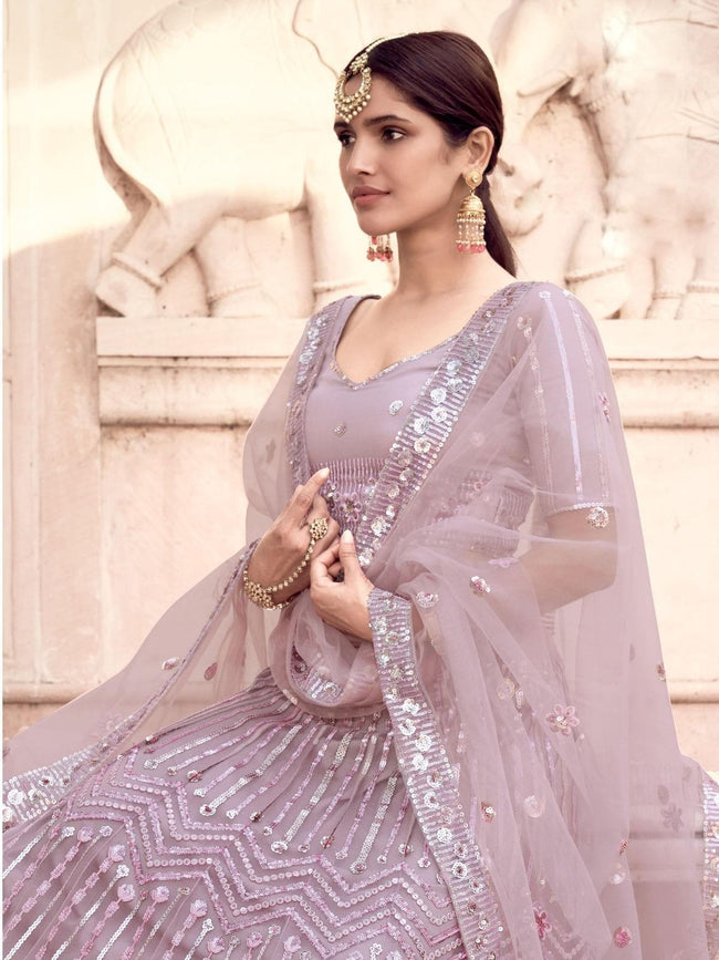 Bridal Lehenga in Lavender Jacquard With Embroidery Work Indian Lehenga  Choli in USA, UK, Malaysia, South Africa, Dubai, Singapore