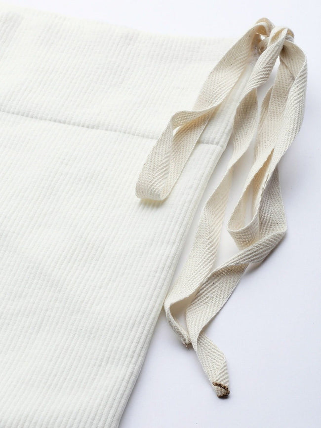 Piatrends White Drawstring Saree Shapewear, Fabric Care : Hand