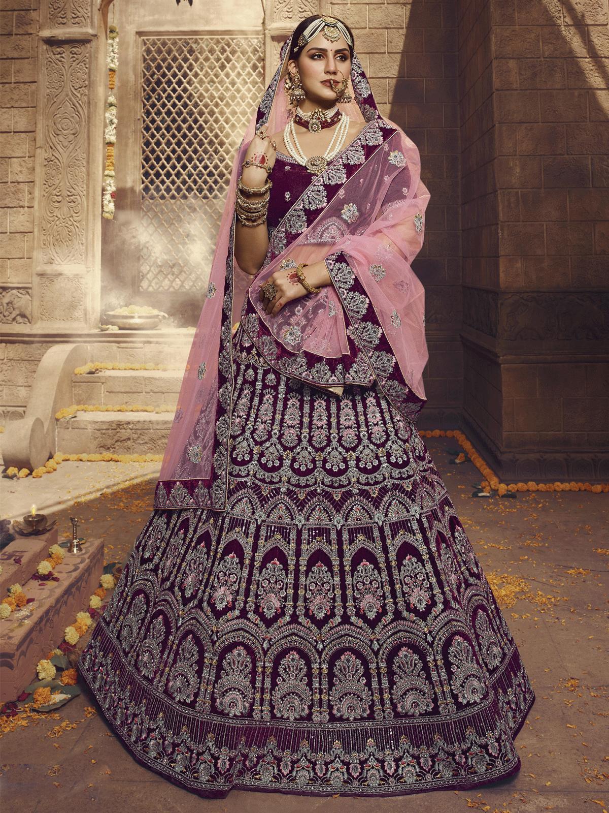 Wine color Traditional Indian heavy designer wedding lehenga choli 10008 |  Designer bridal lehenga choli, Designer bridal lehenga, Bridal lehenga choli