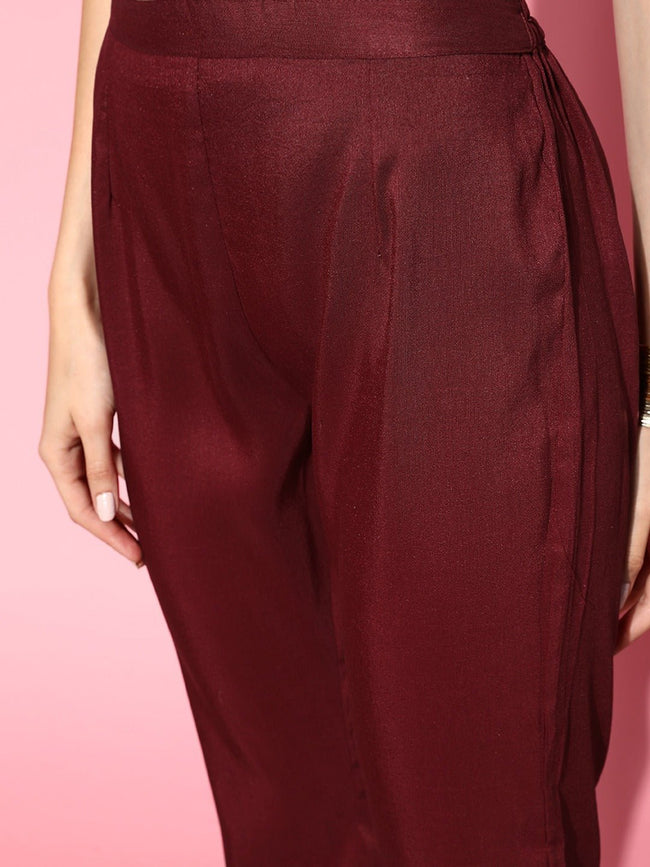 Liz Claiborne Sequin Womens Mid Rise Straight Pull-On Pants, Color: Burgundy  Passion - JCPenney