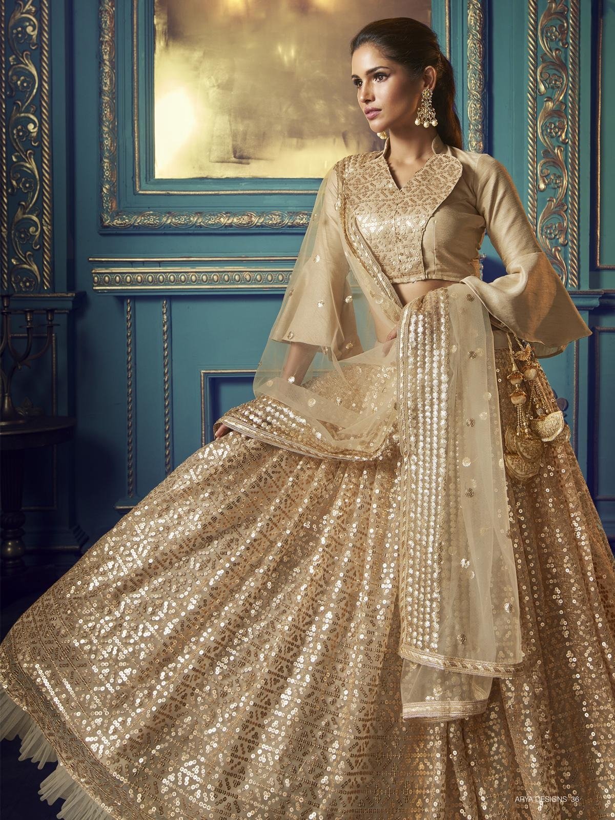 Gold Bridal Lengha: Indian Wedding Lehenga in USA | Bridal lehenga, Indian  wedding wear, Bridal outfits